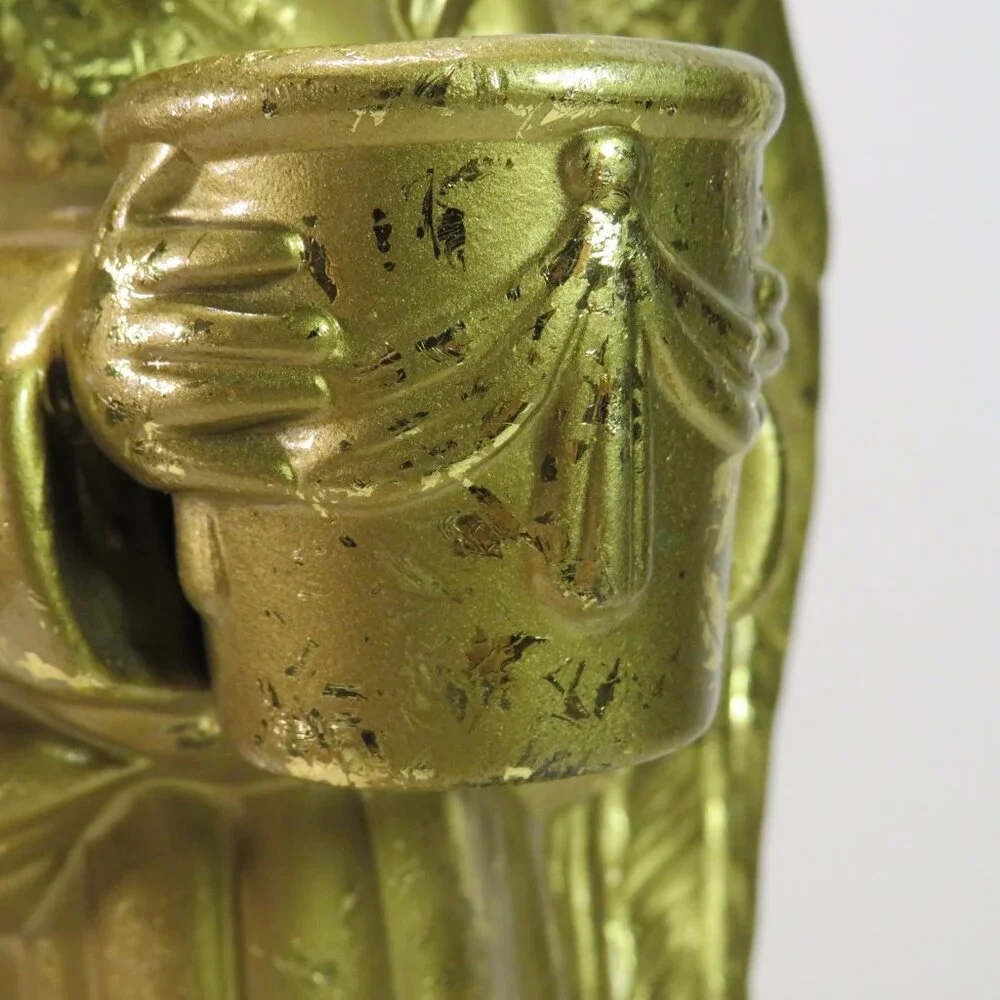 Gold Foil Ceramic Angel with candle holder 12